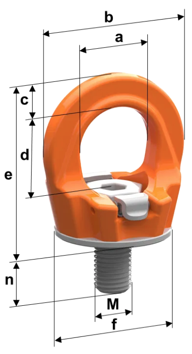 Maßzeichnungen und Abmessungen von Maßzeichnungen und Abmessungen von pewag Ringschrauben PLGW Gamma Metrisch oder Zoll