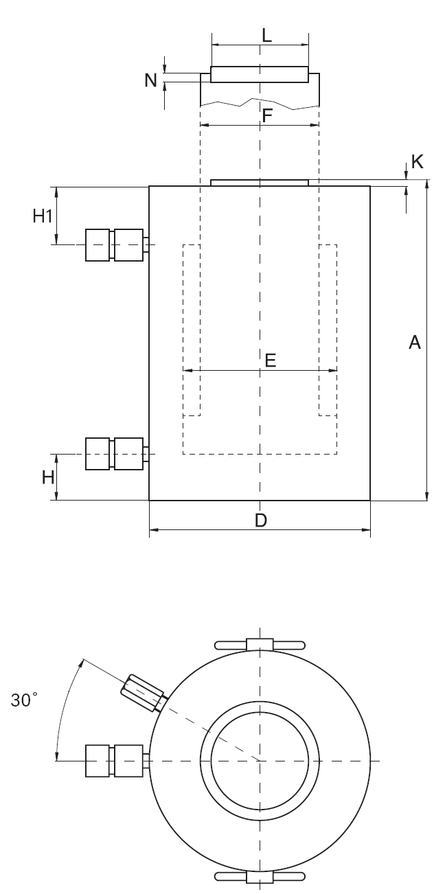 Maßzeichnungen und Abmessungen von Simson Doppeltwirkende Zylinder, Schwerlast