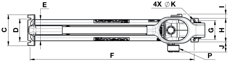 Maßzeichnungen und Abmessungen von Simson Zweistufige hydraulische Handpumpen