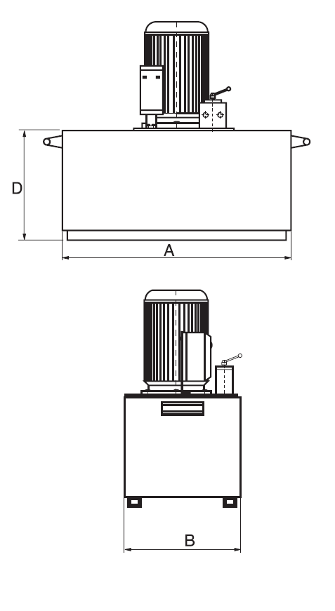 Maßzeichnungen und Abmessungen von Simson Motorpumpen, Elektro