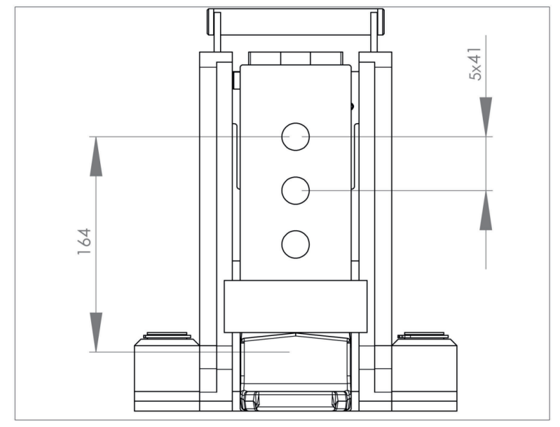 Maßzeichnungen und Abmessungen von JUNG JH 10 G plus EX - Maschinenheber ohne integrierte Pumpeneinheit