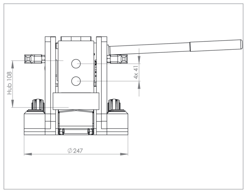 Maßzeichnungen und Abmessungen von JUNG JH 10 G plus ku -Maschinenheber mit integrierter Pumpeneinheit