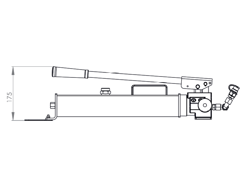 Maßzeichnungen und Abmessungen von JUNG JSET 20 ⁄ 3 ku - Hubstempel Set mit Pumpe und Schlauch