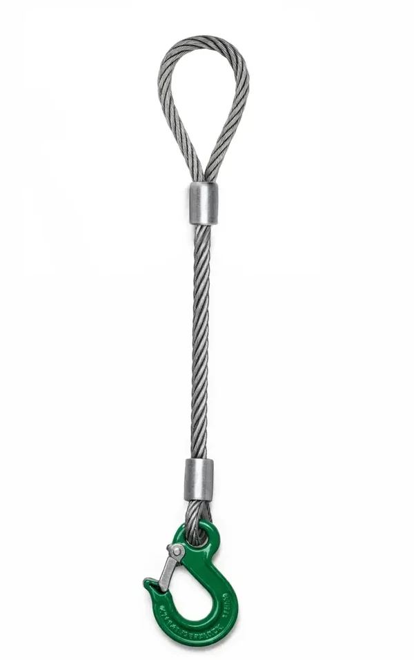 Anschlagseile einers. Schlaufe, anders. Ösenhaken, verzinkt, nach DIN EN 13414-1