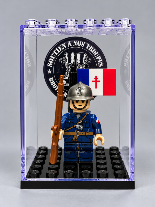 Figurine Soldat Français en Uniforme Bleu avec Drapeau de la France Libre – Brothers in Arms
