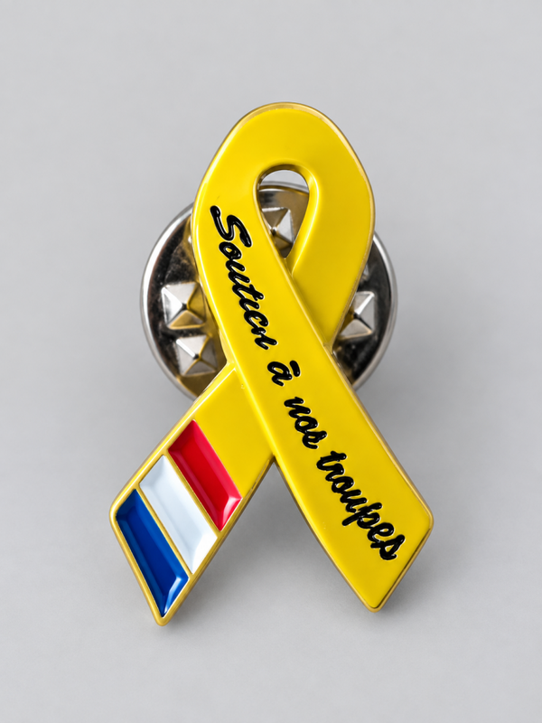 Pin’s Ruban Jaune – Soutien à nos Troupes