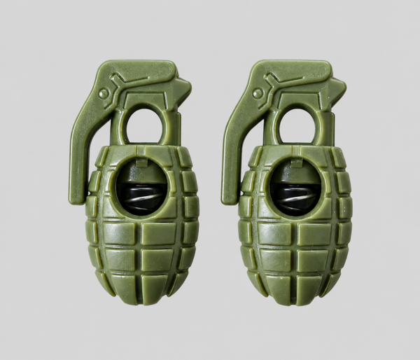 Clips de lacets Grenade – Vert militaire – Vendus par paire