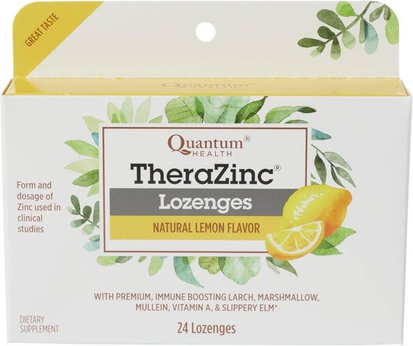 Quantum Therazinc Cold Season Plus Lozenges Lemon - 14 Mg - 24 Lozenges