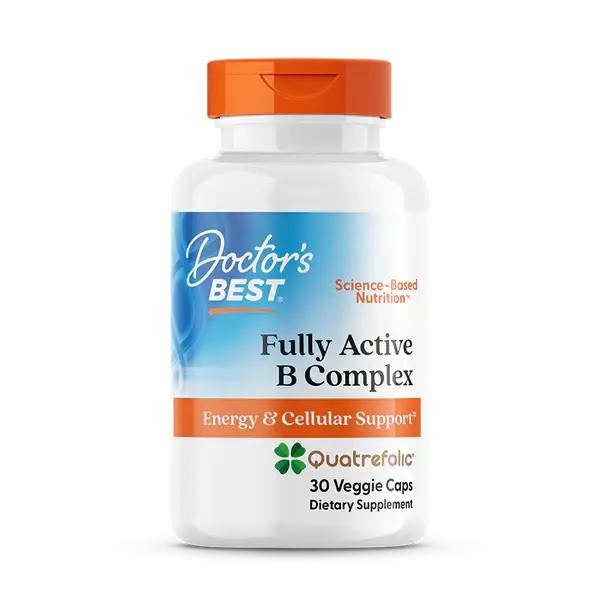 Doctor's Best Fully Active B Complex with Quatrefolic, 30 Veggie Caps