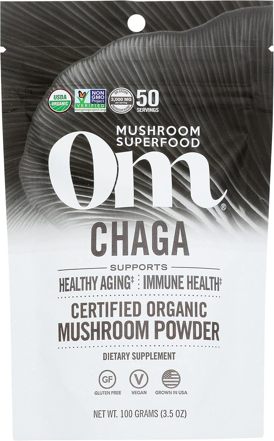 Om - Chaga Organic Powder 100grm - 1 Each - 3.5 Oz