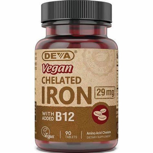 Deva Vegan Vitamins - Chelated Iron - 29 Mg - 90 Tablets