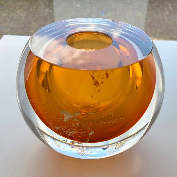 “ AMBRE ” Unique glasobject van George Broft.  3,6 kilo