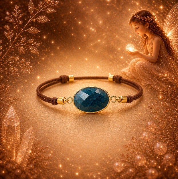 Bracelet Réglable Apatite Bleue
