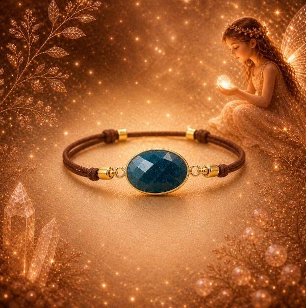 Bracelet Réglable Apatite Bleue