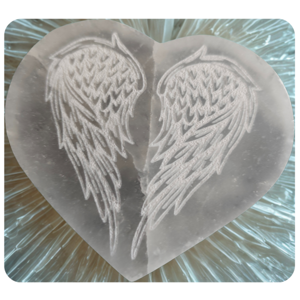 Plaque Sélénite Ailes Ange