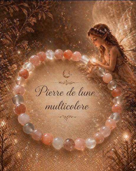 Bracelet Pierre de lune multicolore