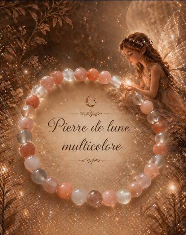 Bracelet Pierre de lune multicolore