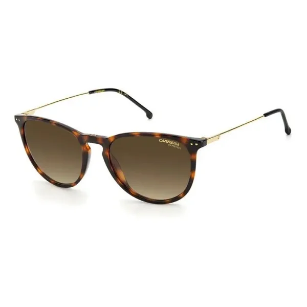 Carrera - 2027T/S 086 - Dark Havana (HVN) Oval Frame - Metal Temple - Brown Lens