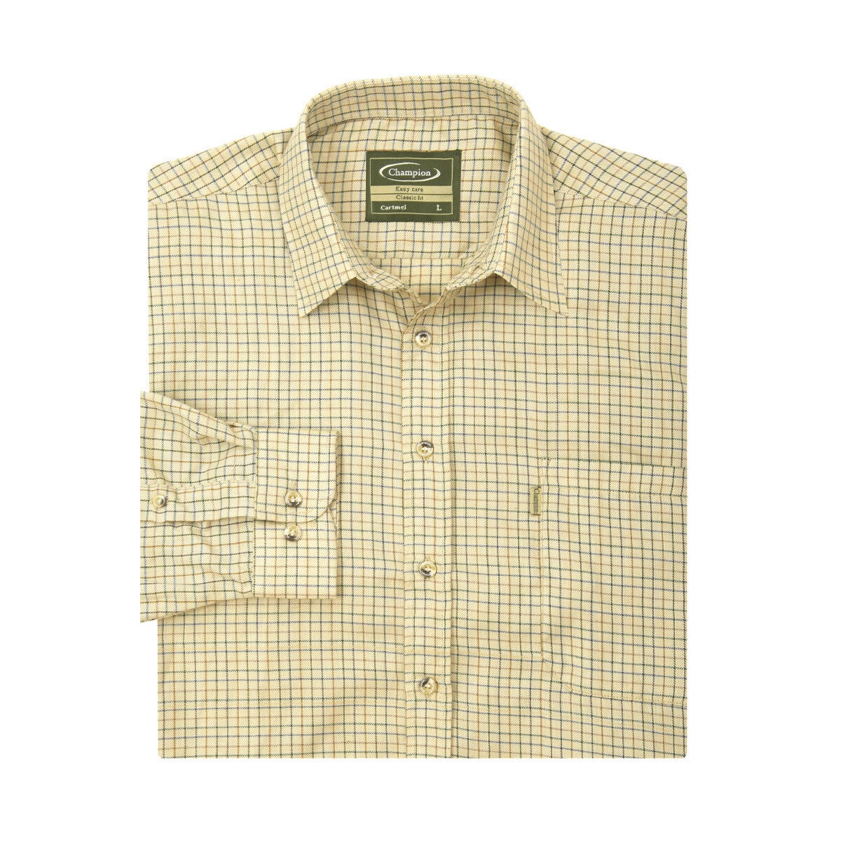 Champion Men's Cartmel Long Sleeved Shirt - 3361 - Stone - 3XL