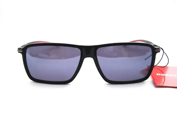 Ducati 'DA5024 001 59' Men's Sunglasses - Black/Red Frame - Grey Flash Lens
