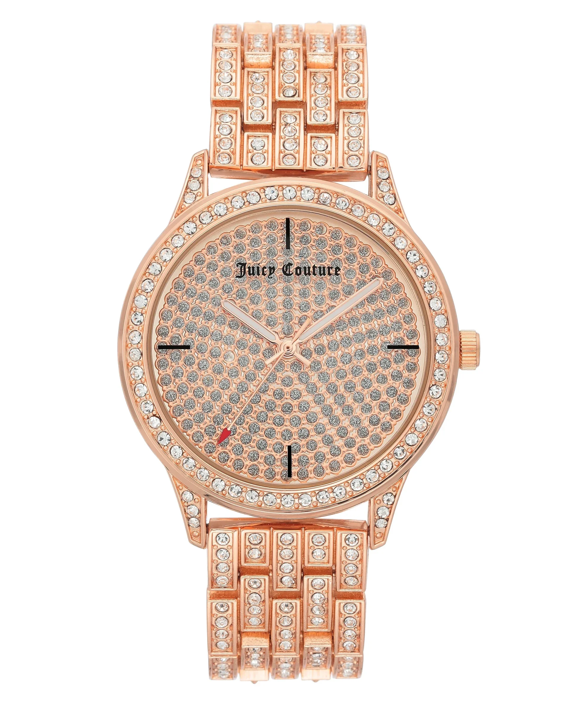 Juicy Couture 'Black Label' Rose Gold & Diamante Bracelet Ladies Wristwatch - JC/1144PVRG