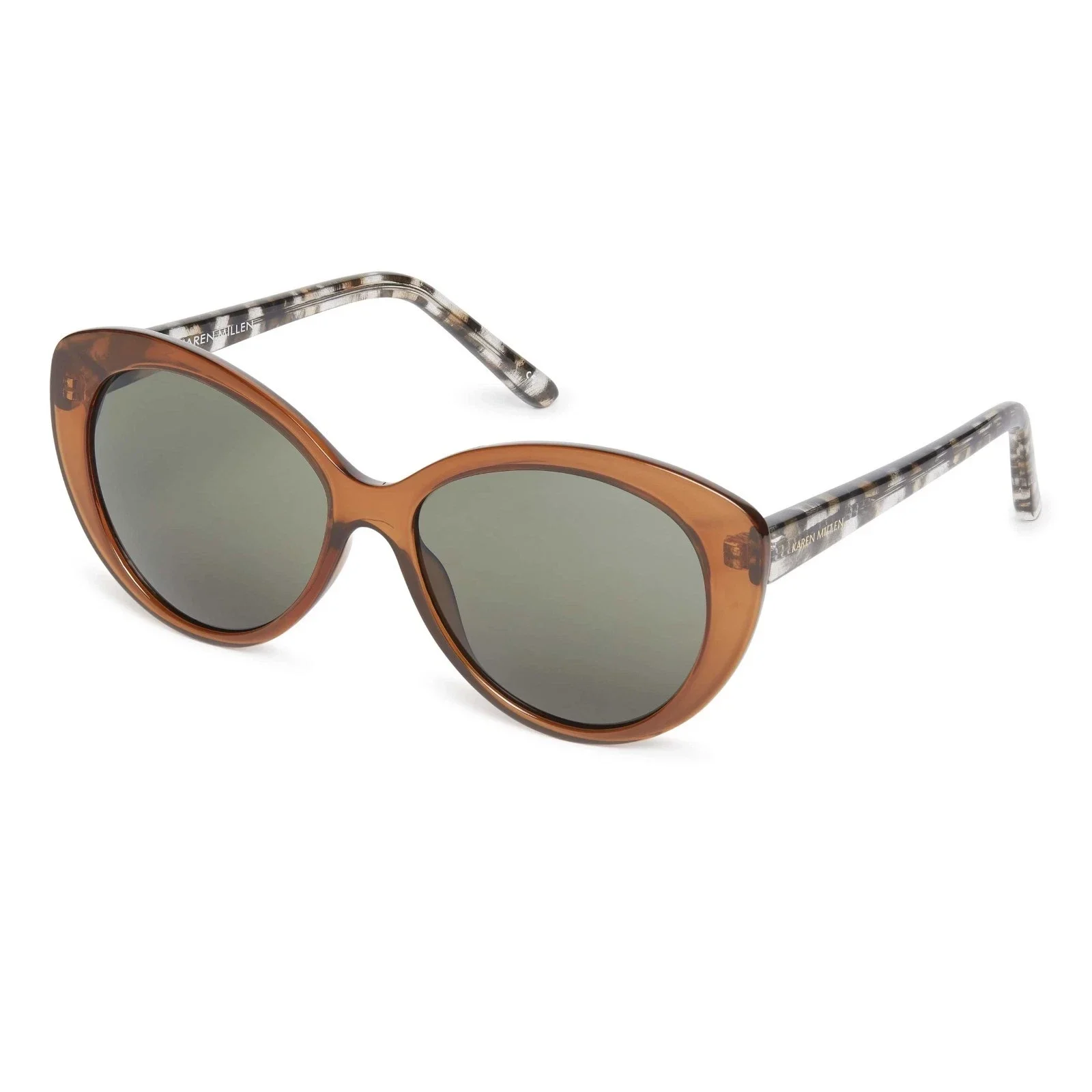Karen Millen - KM5037-172-55 - Cat-Eye - Tobacco & Brown Tartaruga - Grey Lens