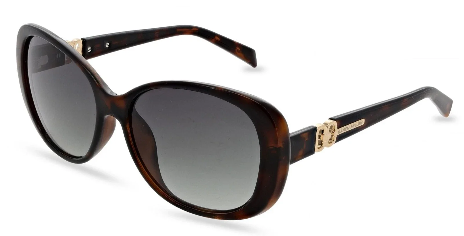 Karen Millen - KM5054 100 57 - OverSized in Dark Tortoiseshell - Green Lens