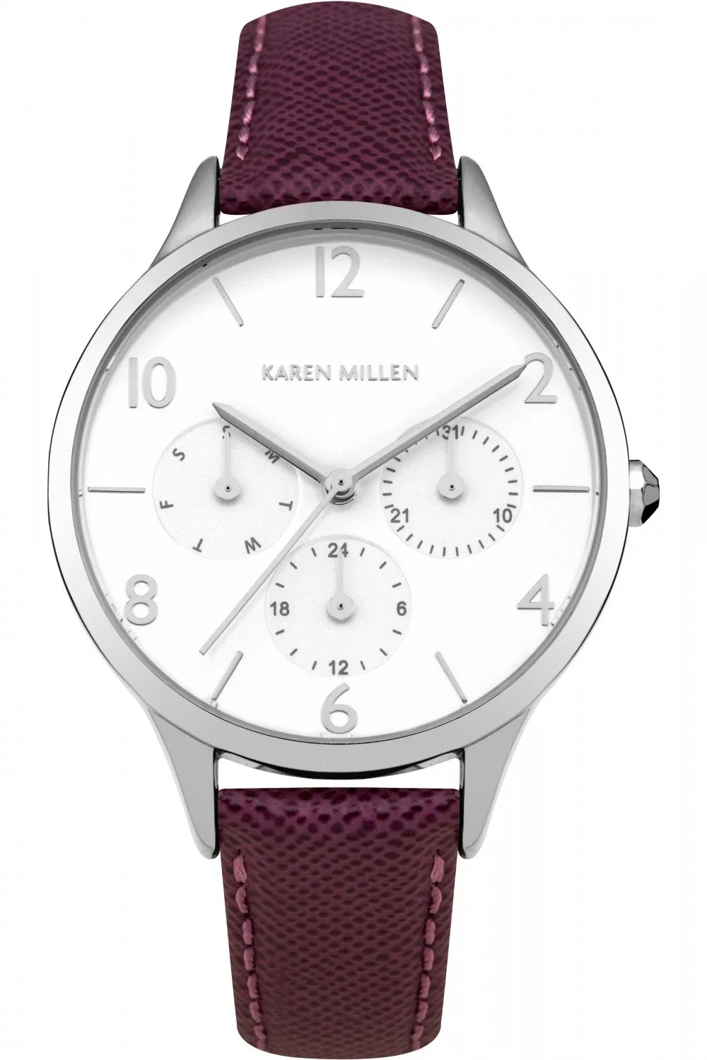 Karen Millen  - Multi-Dial - Purple Leather Strap - Quartz - 31mm - KM155V