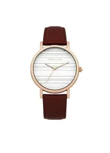Karen Millen - KM154VRGA - Gold Tone - Brown Leather Strap - Analogue - Quartz
