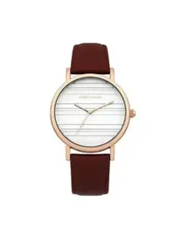 Karen Millen - KM154VRGA - Gold Tone - Brown Leather Strap - Analogue - Quartz