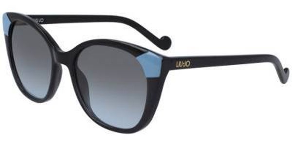 Liu Jo Suns - LJ7 14S (004) - Black Cat-Eye - Azure Detail - Grey Gradient Lens - 140 x 53 x 18mm.