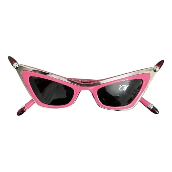 Moschino Pink 50's Cut Cat-Eye Sunglasses - Biker Detail - Grey Lens - MO823S03