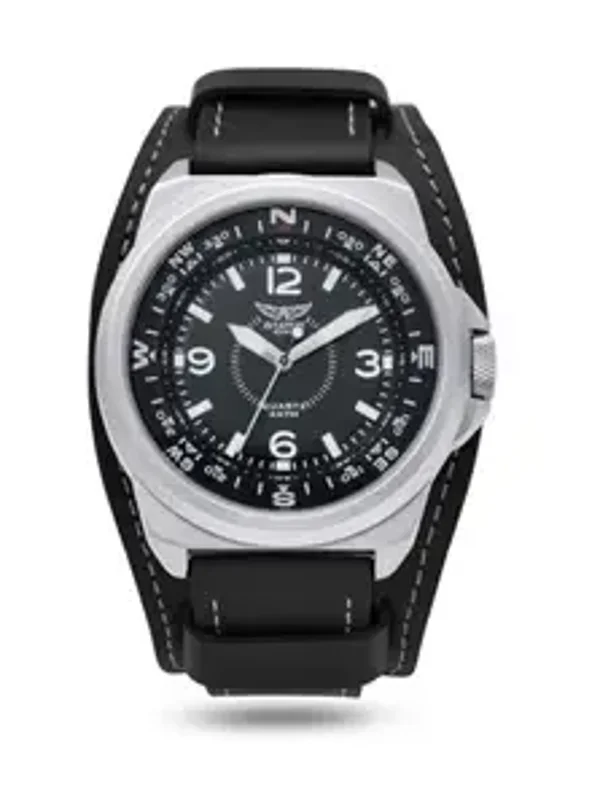 Aviator Retro Classic Quartz Watch - 44mm - Matt Black - AVAW9499