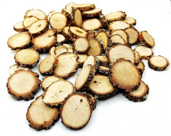 Eichen Holzscheiben mit Rinde, 2 -6 cm