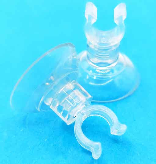 Luftschlauch Halter mit Saugnapf 4/ 6 mm - transparent