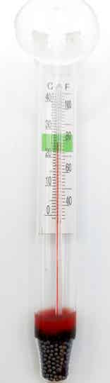 Nano Glas - Thermometer, ca. 11 cm mit Saugnapf