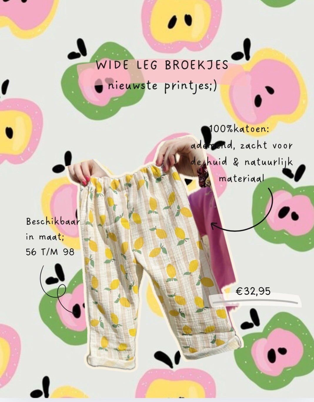 WIDE-LEG broekjes 100% katoen