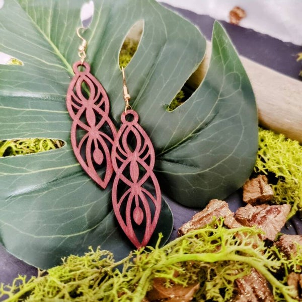Boucles d'oreilles, bois