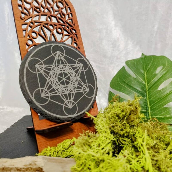 Sous verre ardoise rond, Metatron