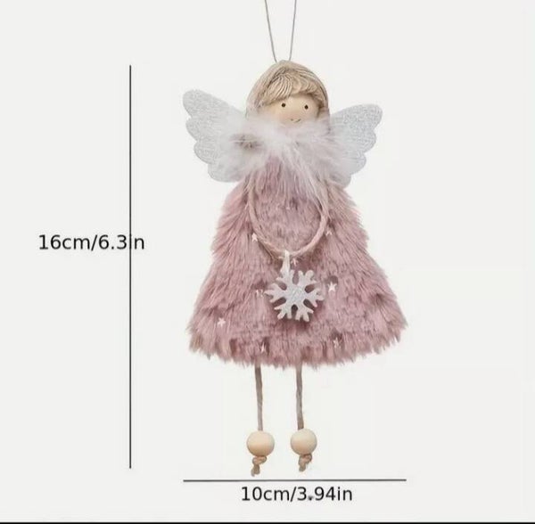 Christmas Lace Angel Doll Christmas Tree Small Pendant Holding Snowflakes Girl