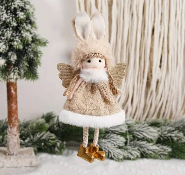 Christmas Angel Doll Pendant Xmas Tree Hanging Plush Table Decor Party Ornaments