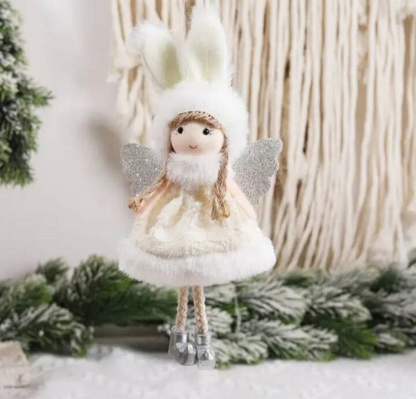 Christmas Angel Doll Pendant Xmas Tree Hanging Plush Table Decor Party Ornaments