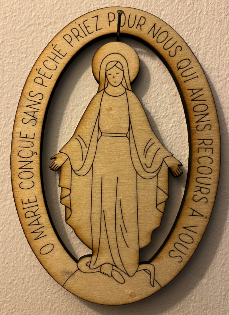 Medaille miraculeuse ajourée pin 8mm
