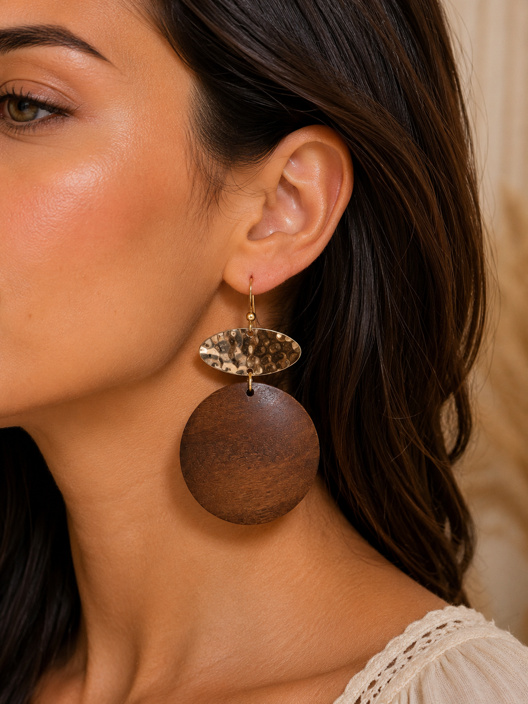 Zola _ boucles d’oreilles en bois et laiton