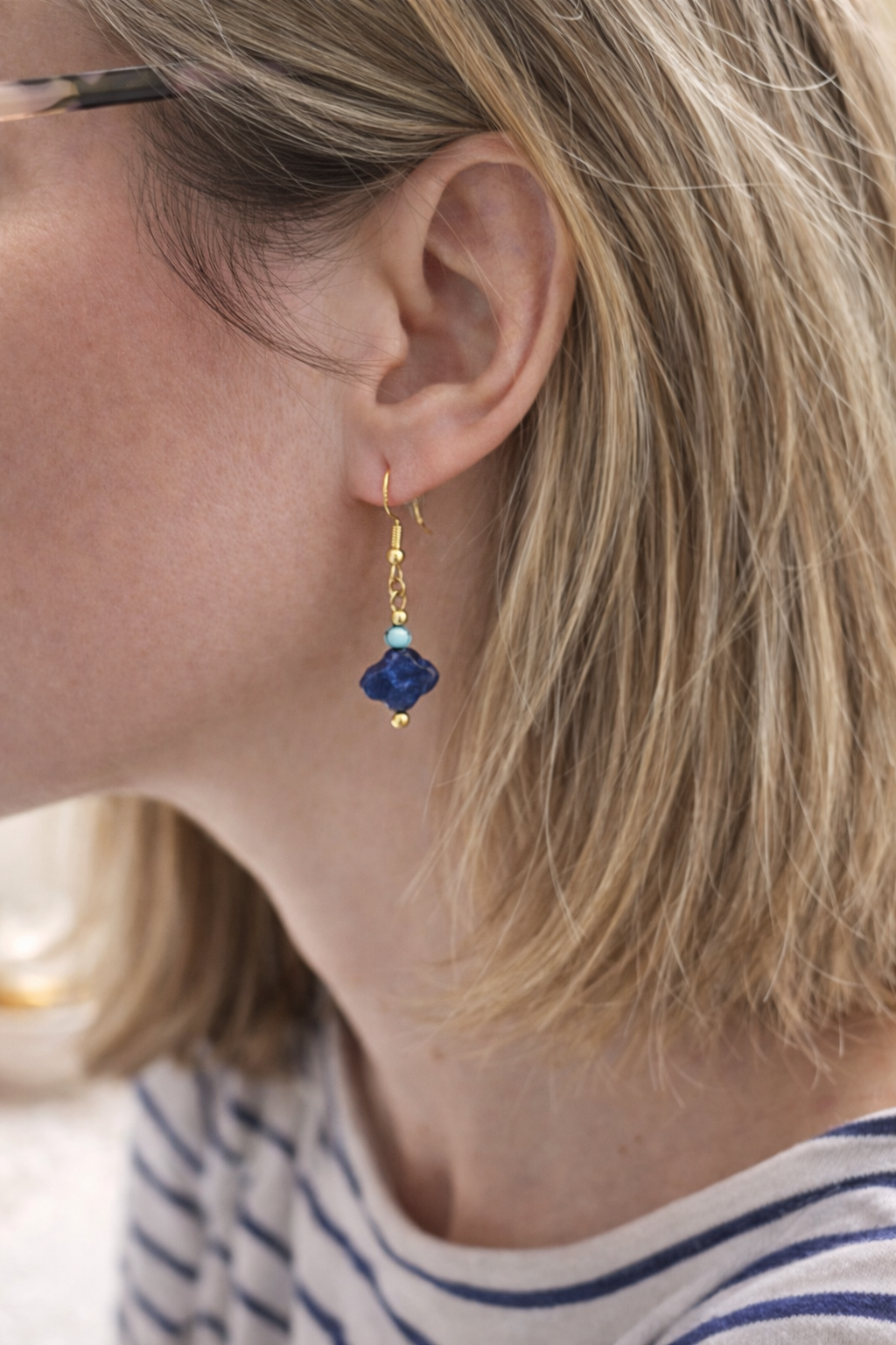 Boucles d’oreilles en Lapis Lazili