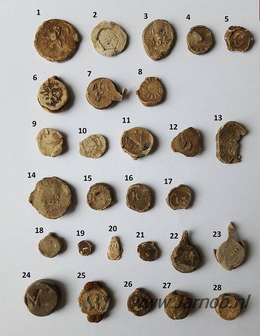 Lead trading seals/ handelsloodjes lakenloodjes
