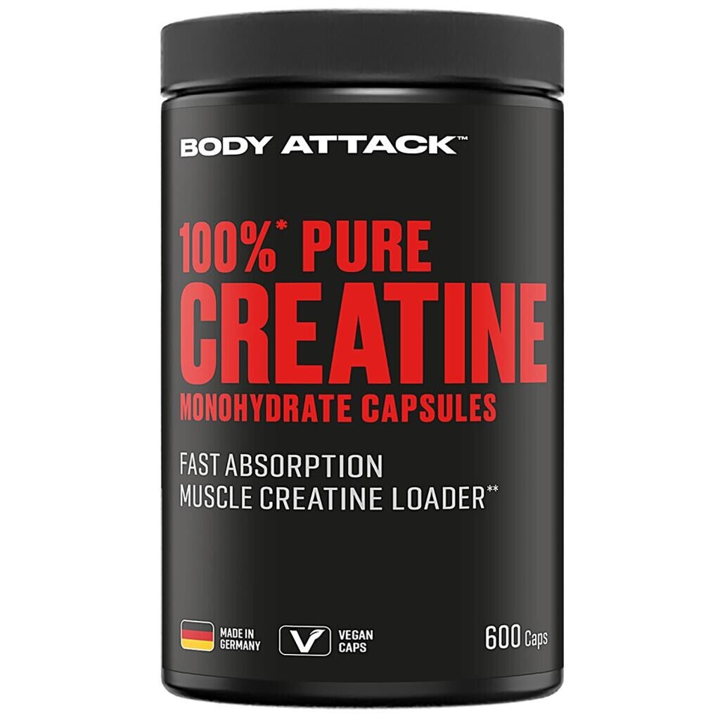 BODY ATTACK 100% Pure Creatine 600 kaps.