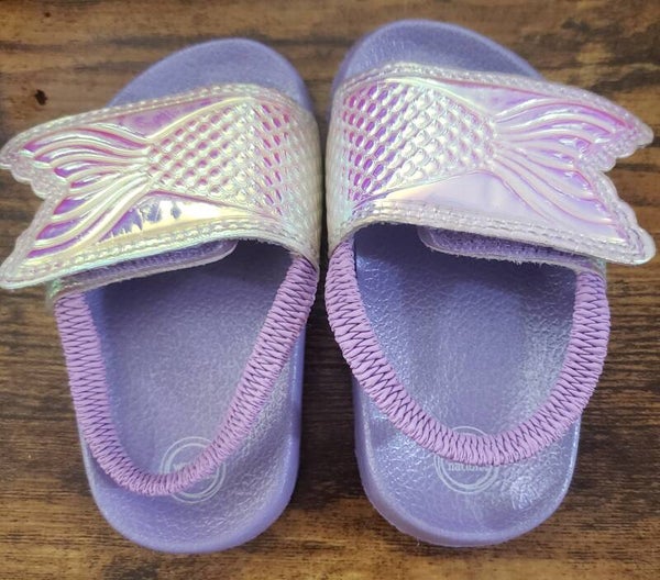 GIRLS Size 5 - Lavender Slides  Butterfly Designed