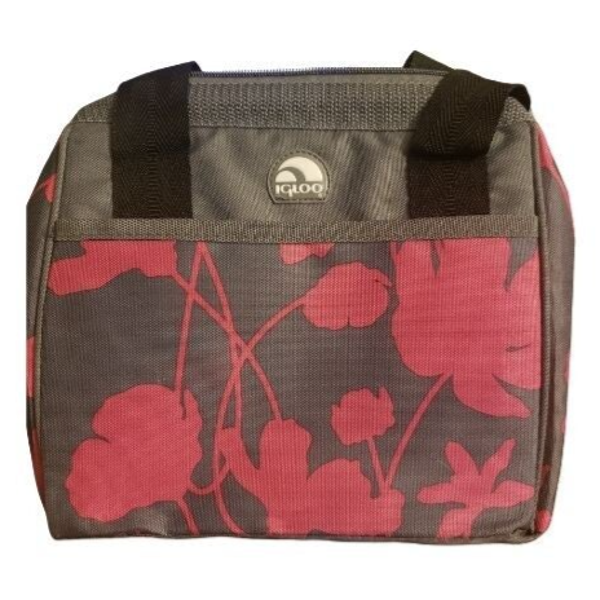 Igloo Product Pink and Grey Floral Design Insulated Leftovers Cooler Tote