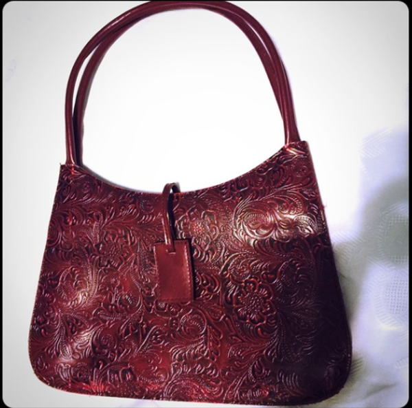 Elegant Victoria Secrets Embossed Leather Handbag
